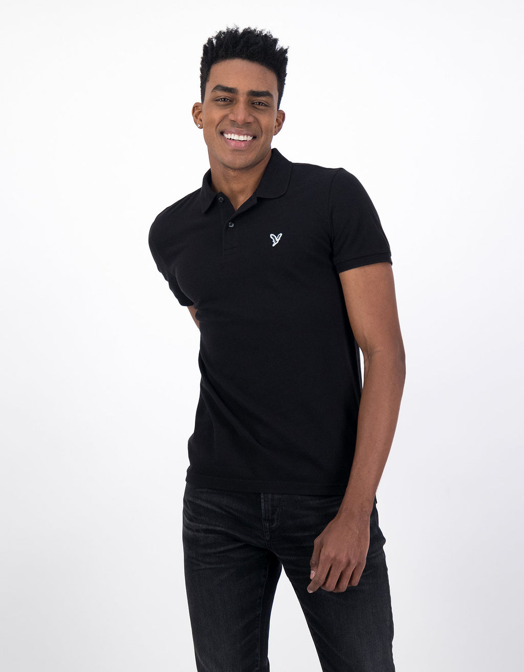 Camiseta Tipo Polo Slim Fit Ae - Negro 1165_9146_001_of