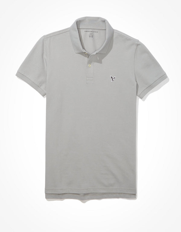 Camiseta Tipo Polo Slim Fit Ae - Plateado