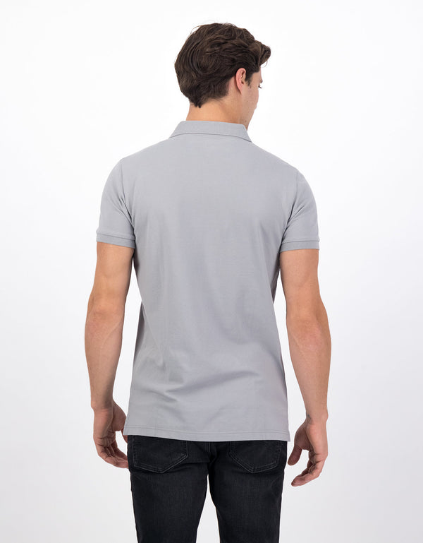 Camiseta Tipo Polo Slim Fit Ae - Plateado