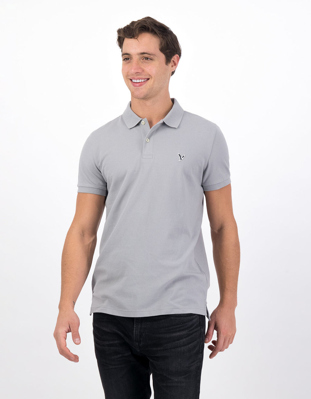 Camiseta Tipo Polo Slim Fit Ae - Plateado 1165_9146_046_of