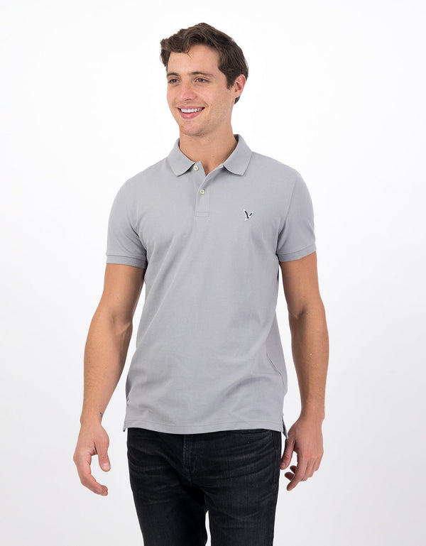 Camiseta Tipo Polo Slim Fit Ae - Plateado