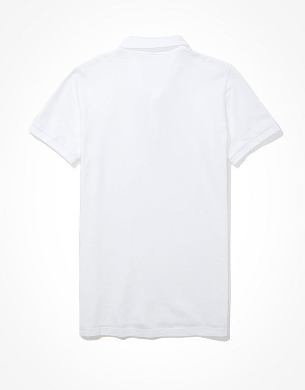 Camiseta Tipo Polo Slim Fit Ae - Blanco