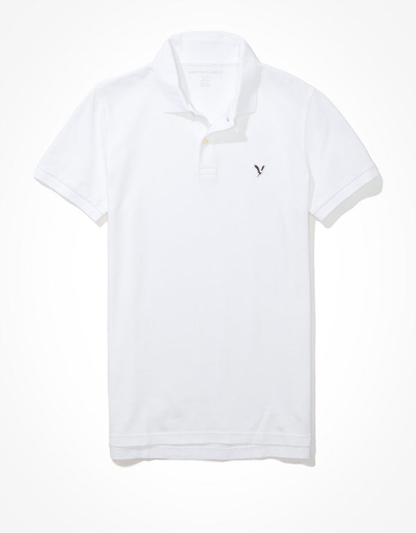 Camiseta Tipo Polo Slim Fit Ae - Blanco