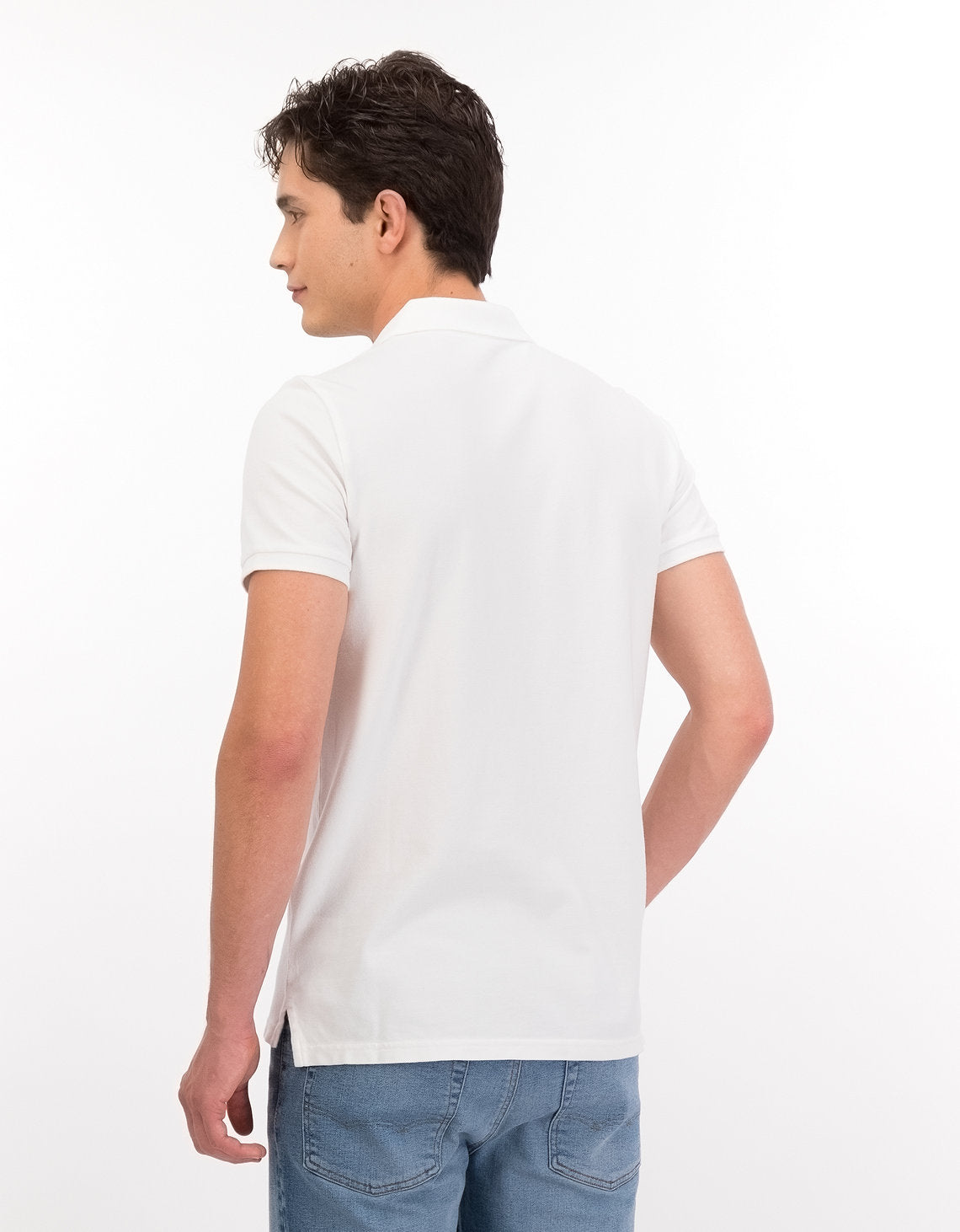 Camiseta Tipo Polo Slim Fit Ae - Blanco 1165_9146_100_ob
