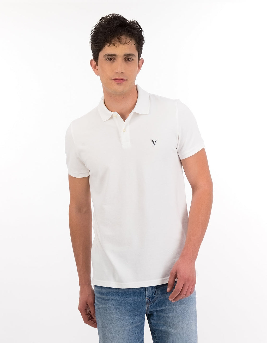 Camiseta Tipo Polo Slim Fit Ae - Blanco 1165_9146_100_of