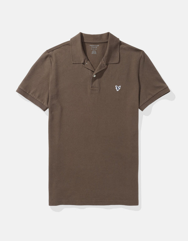 Camiseta Tipo Polo Slim Fit Ae - Café