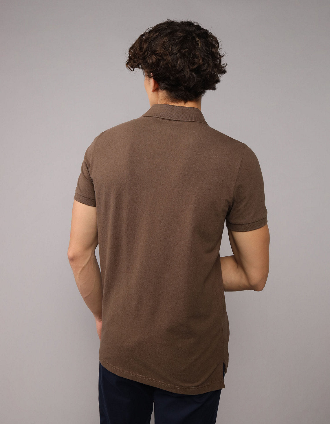 Camiseta Tipo Polo Slim Fit Ae - Café 1165_9146_227_ob
