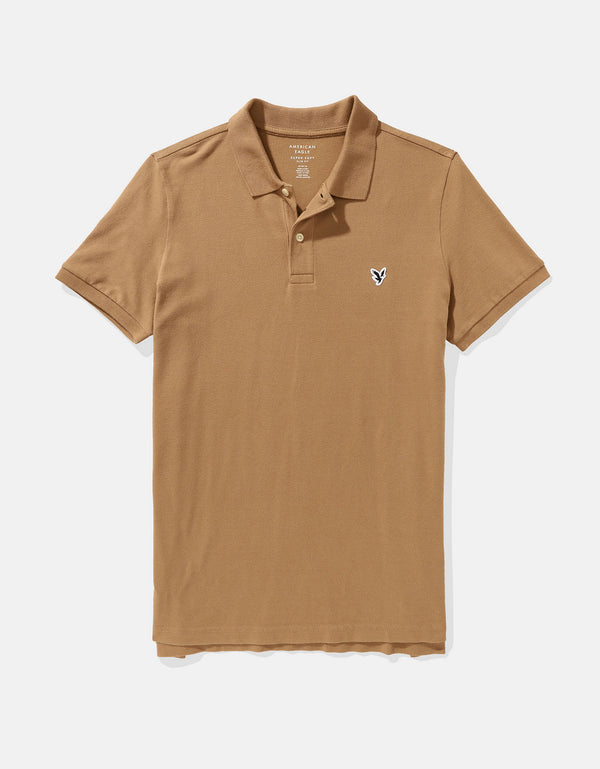 Camiseta Tipo Polo Slim Fit Ae - Caqui