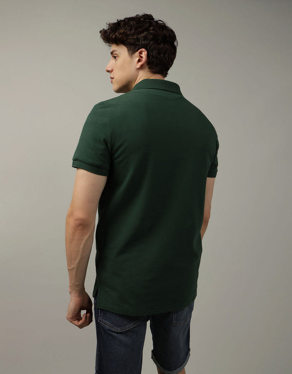 Camiseta Tipo Polo Slim Fit Ae - Verde
