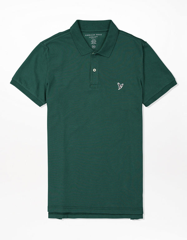Camiseta Tipo Polo Slim Fit Ae - Verde