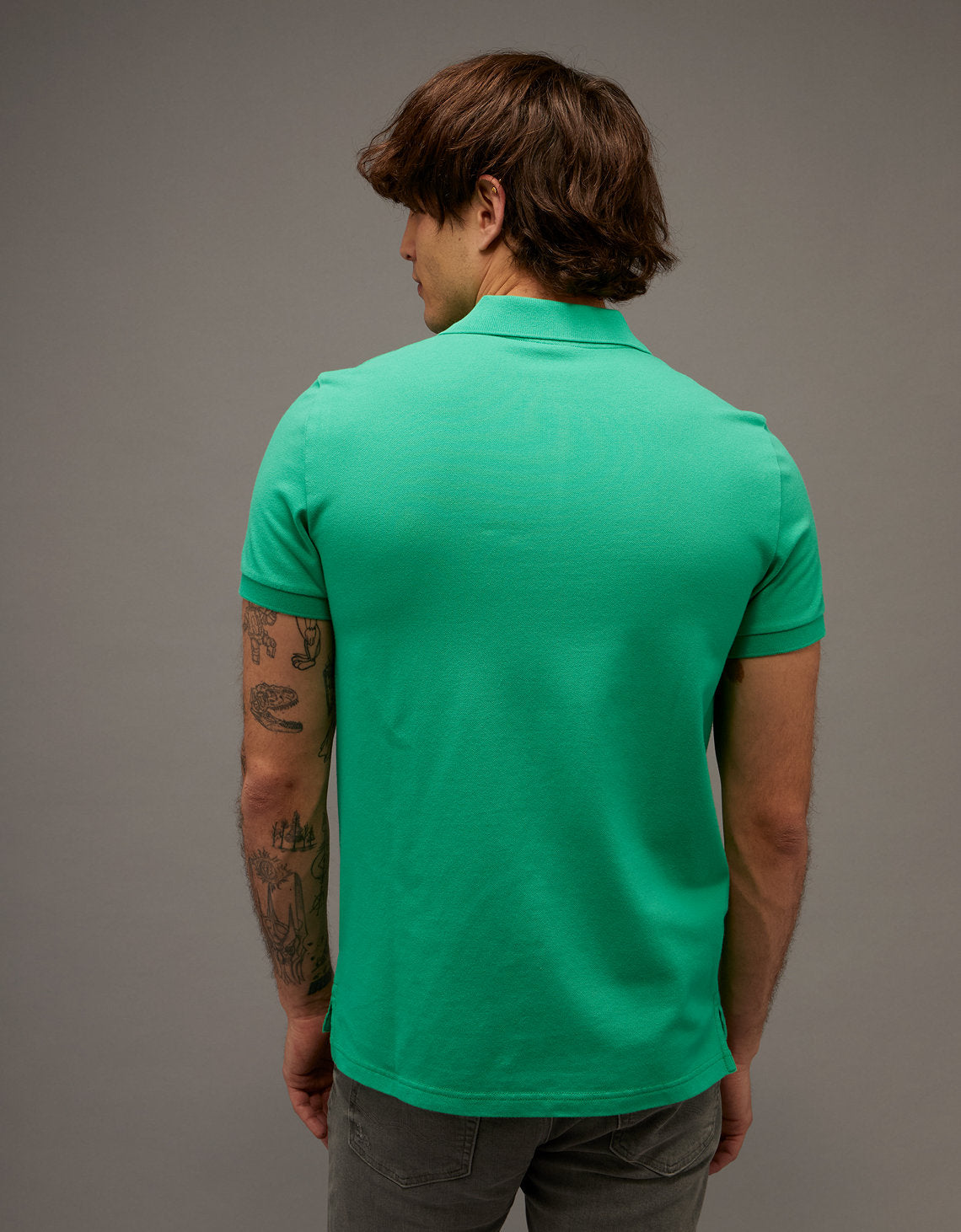 Camiseta Tipo Polo Slim Fit Ae - Verde 1165_9146_307_ob