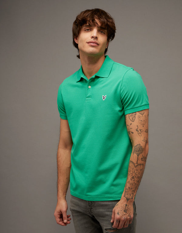 Camiseta Tipo Polo Slim Fit Ae - Verde