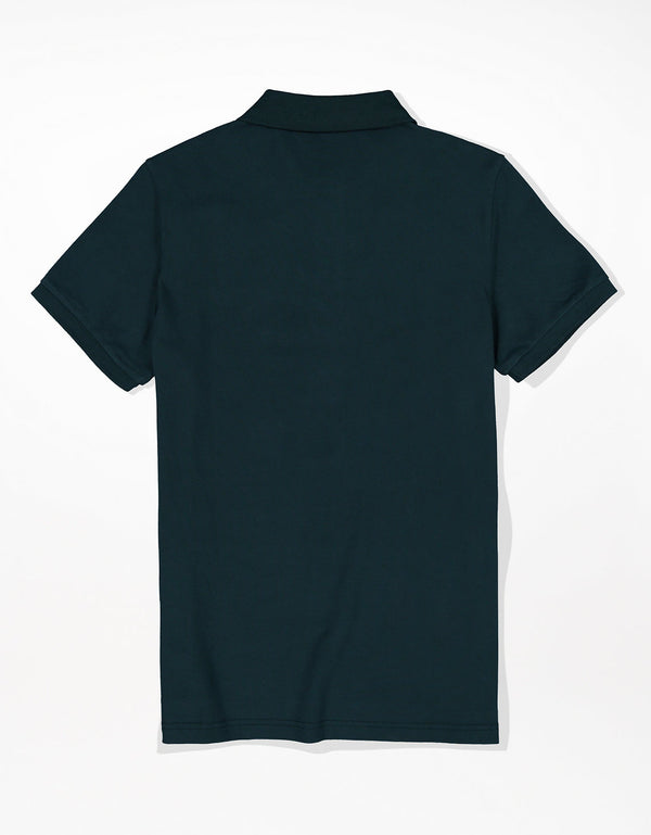 Camiseta Tipo Polo Slim Fit Ae - Azul