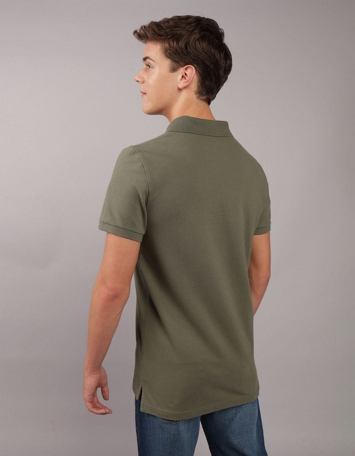 Camiseta Tipo Polo Slim Fit Ae - Verde 1165_9146_315_ob