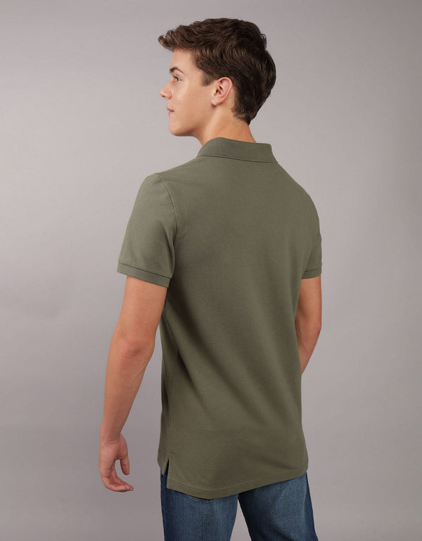 Camiseta Tipo Polo Slim Fit Ae - Verde