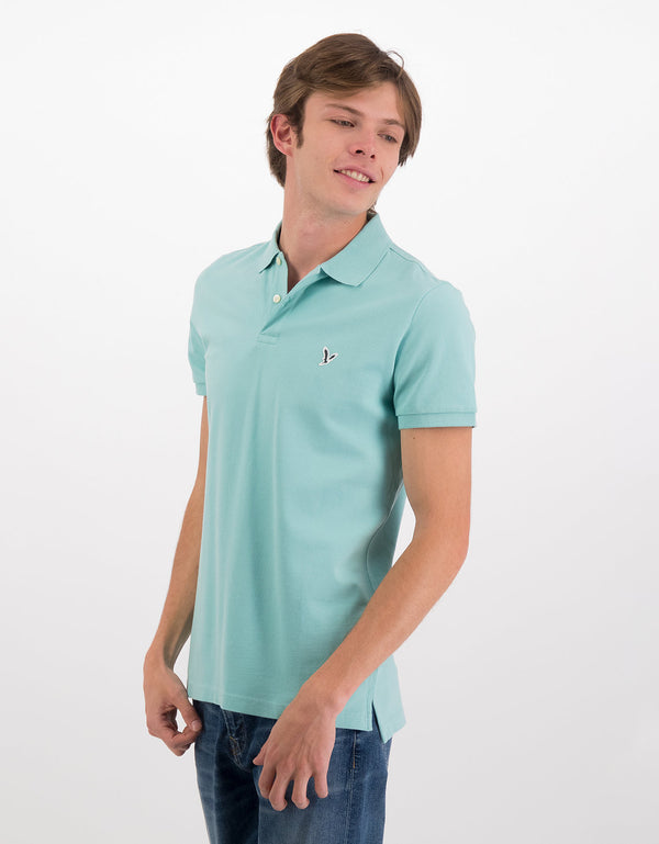 Camiseta Tipo Polo Slim Fit Ae - Azul