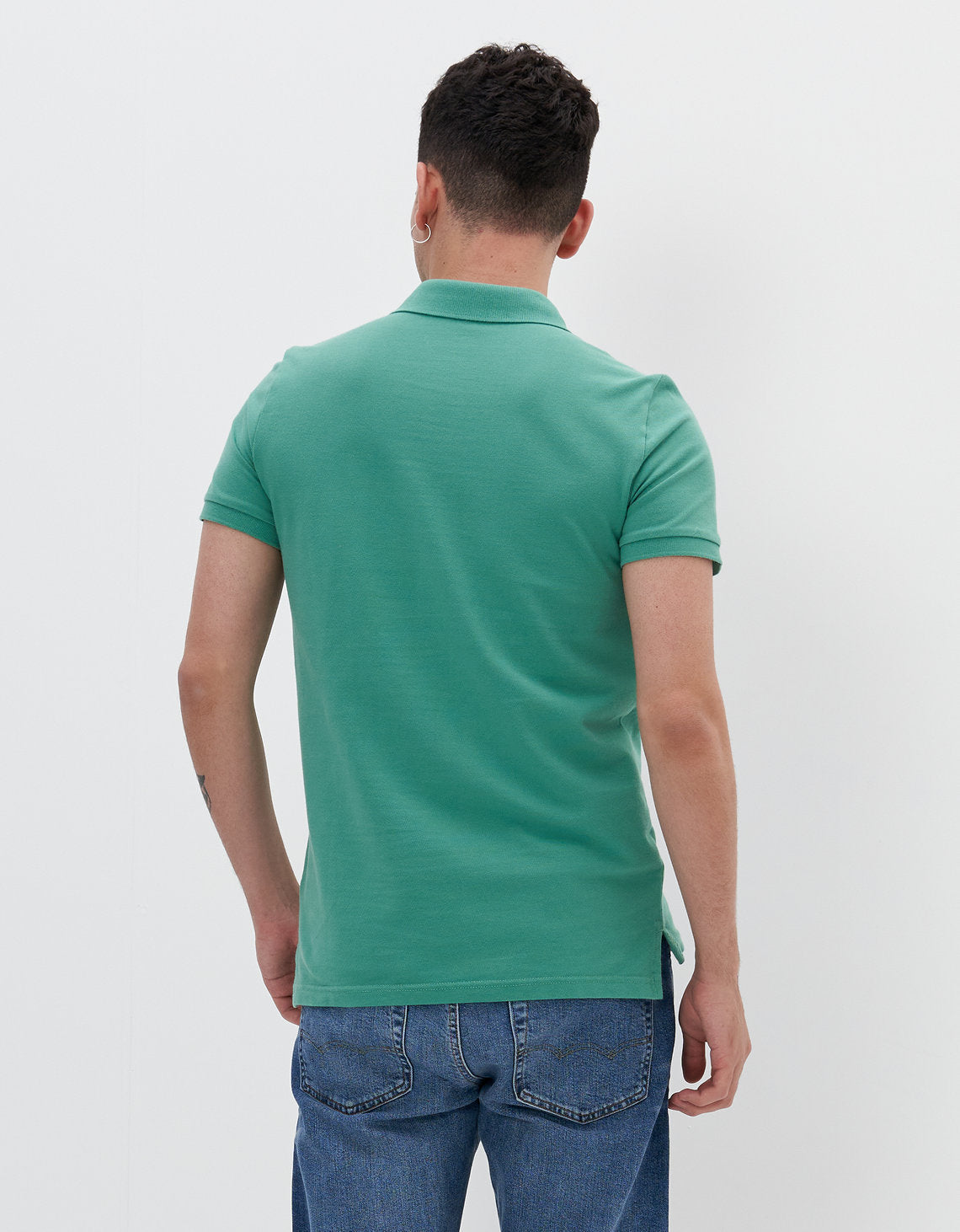 Camiseta Tipo Polo Slim Fit Ae - Verde 1165_9146_384_ob