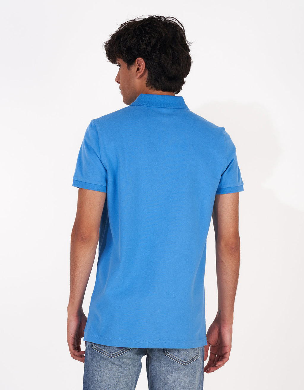 Camiseta Tipo Polo Slim Fit Ae - Azul 1165_9146_400_ob