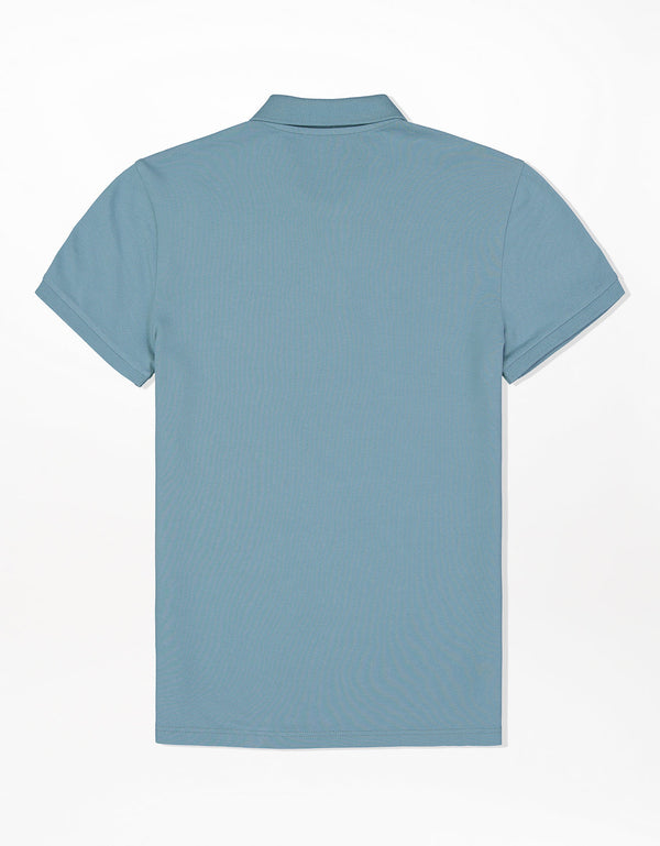 Camiseta Tipo Polo Slim Fit Ae - Azul