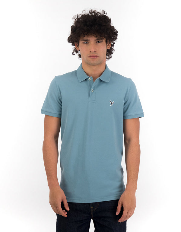 Camiseta Tipo Polo Slim Fit Ae - Azul