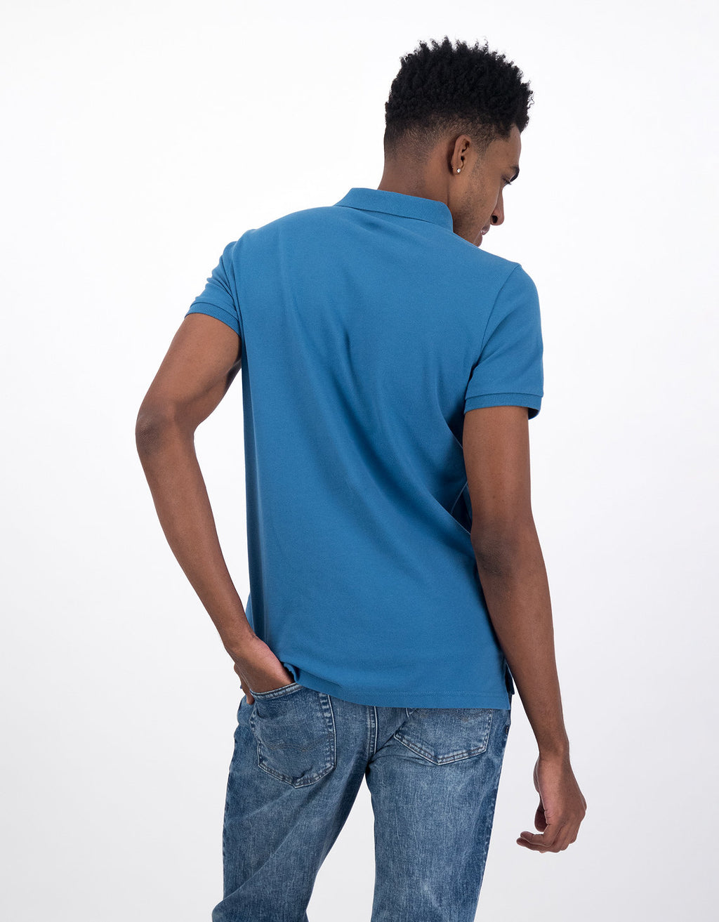 Camiseta Tipo Polo Slim Fit Ae - Azul 1165_9146_415_ob