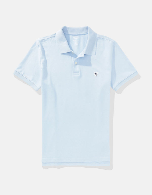 Camiseta Tipo Polo Slim Fit Ae - Azul