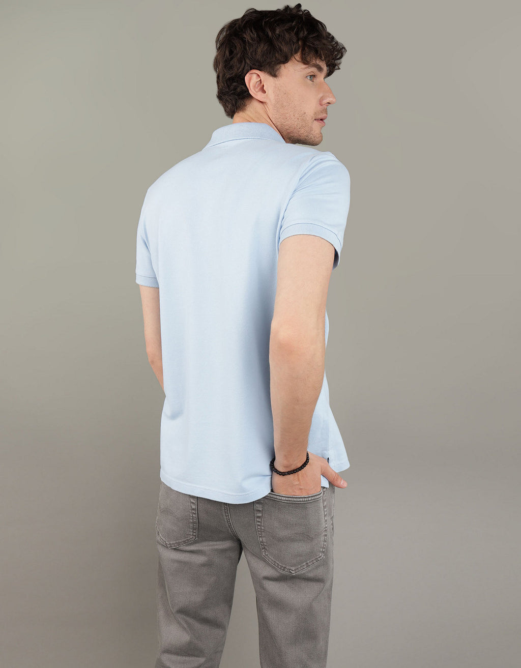 Camiseta Tipo Polo Slim Fit Ae - Azul 1165_9146_434_ob
