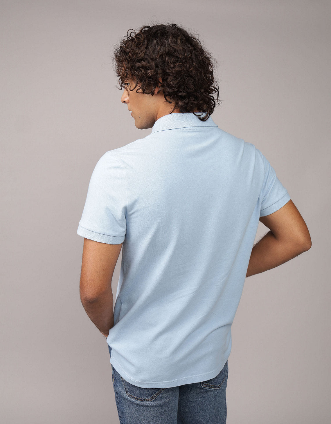 Camiseta Tipo Polo Slim Fit Ae - Azul 1165_9146_440_ob