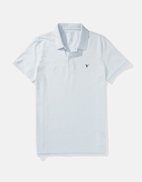 Camiseta Tipo Polo Slim Fit Ae - Azul