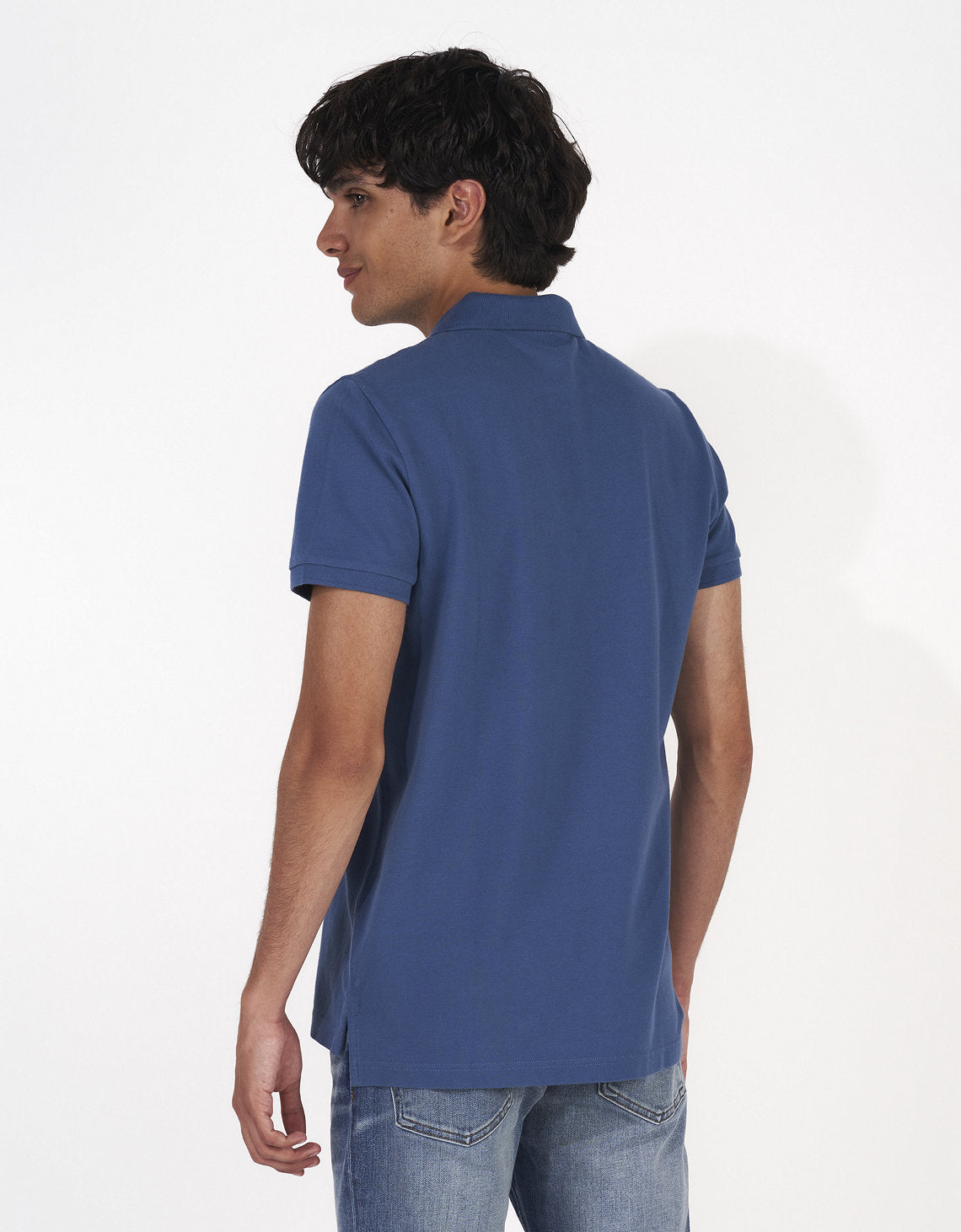 Camiseta Tipo Polo Slim Fit Ae - Azul 1165_9146_451_ob