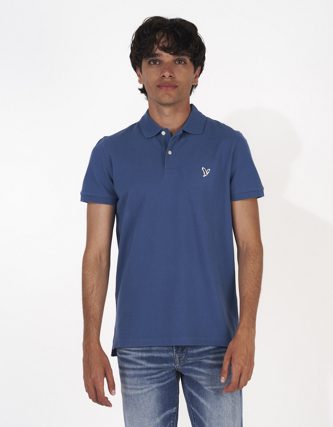 Camiseta Tipo Polo Slim Fit Ae - Azul 1165_9146_451_of