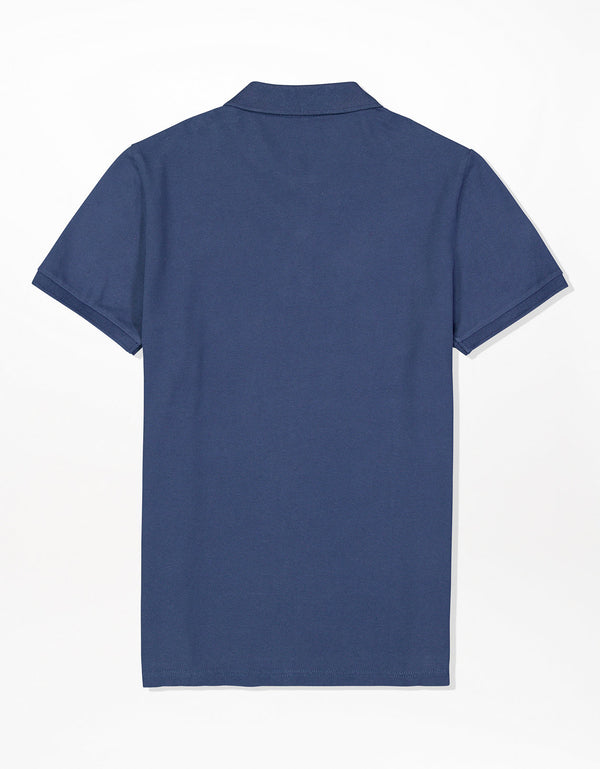 Camiseta Tipo Polo Slim Fit Ae - Azul