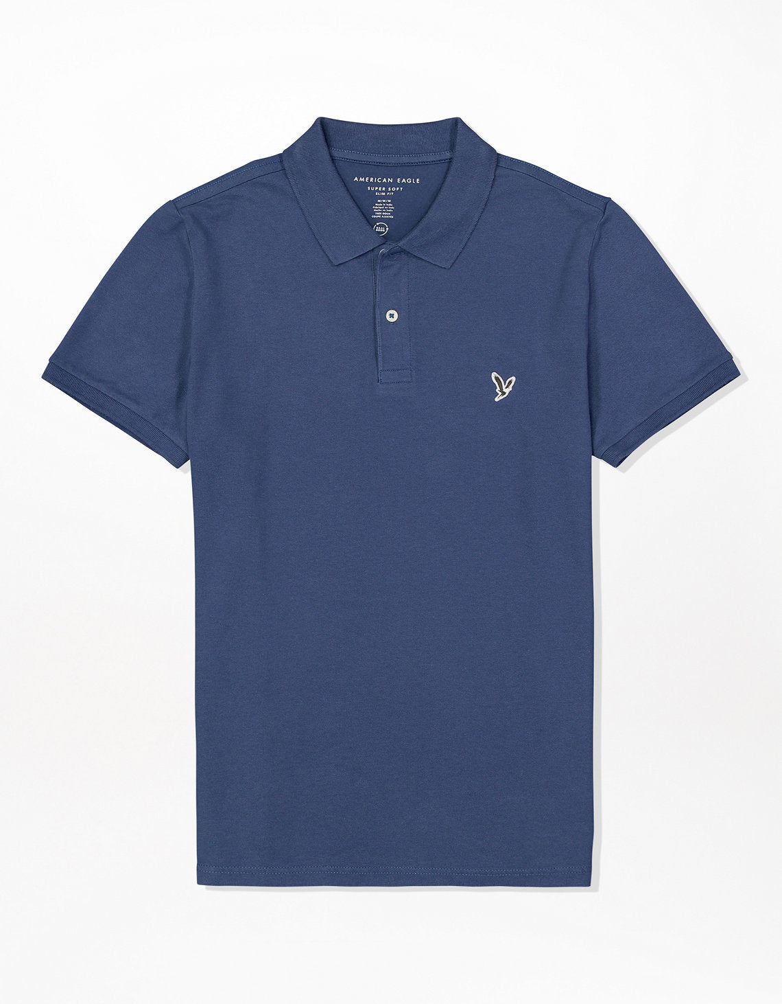 Camiseta Tipo Polo Slim Fit Ae - Azul 1165_9146_483_f