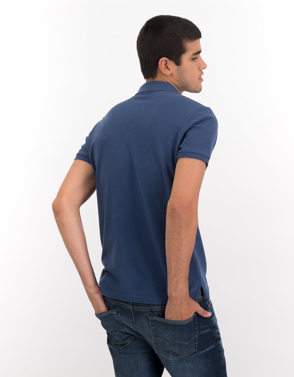 Camiseta Tipo Polo Slim Fit Ae - Azul 1165_9146_483_ob