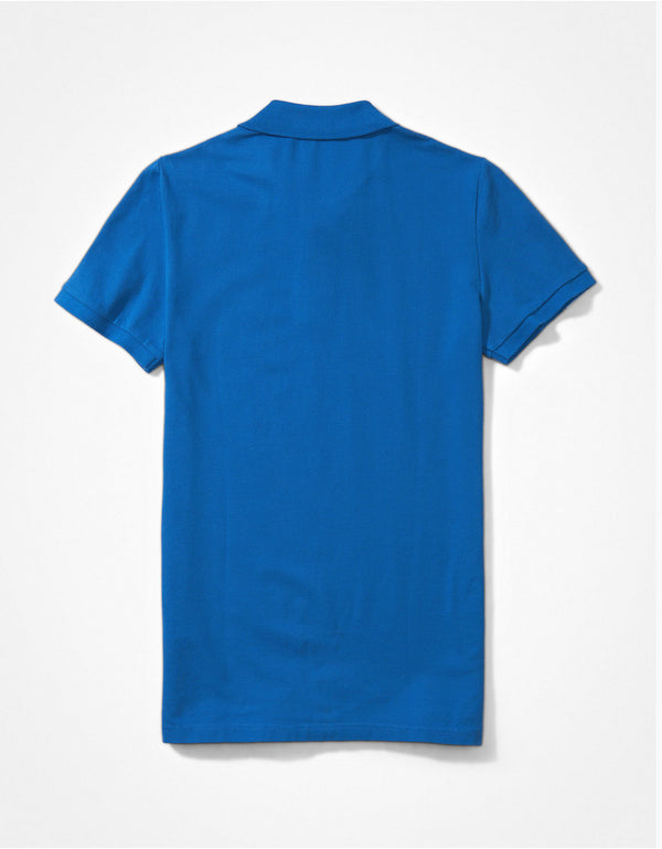 Camiseta Tipo Polo Slim Fit Ae - Azul