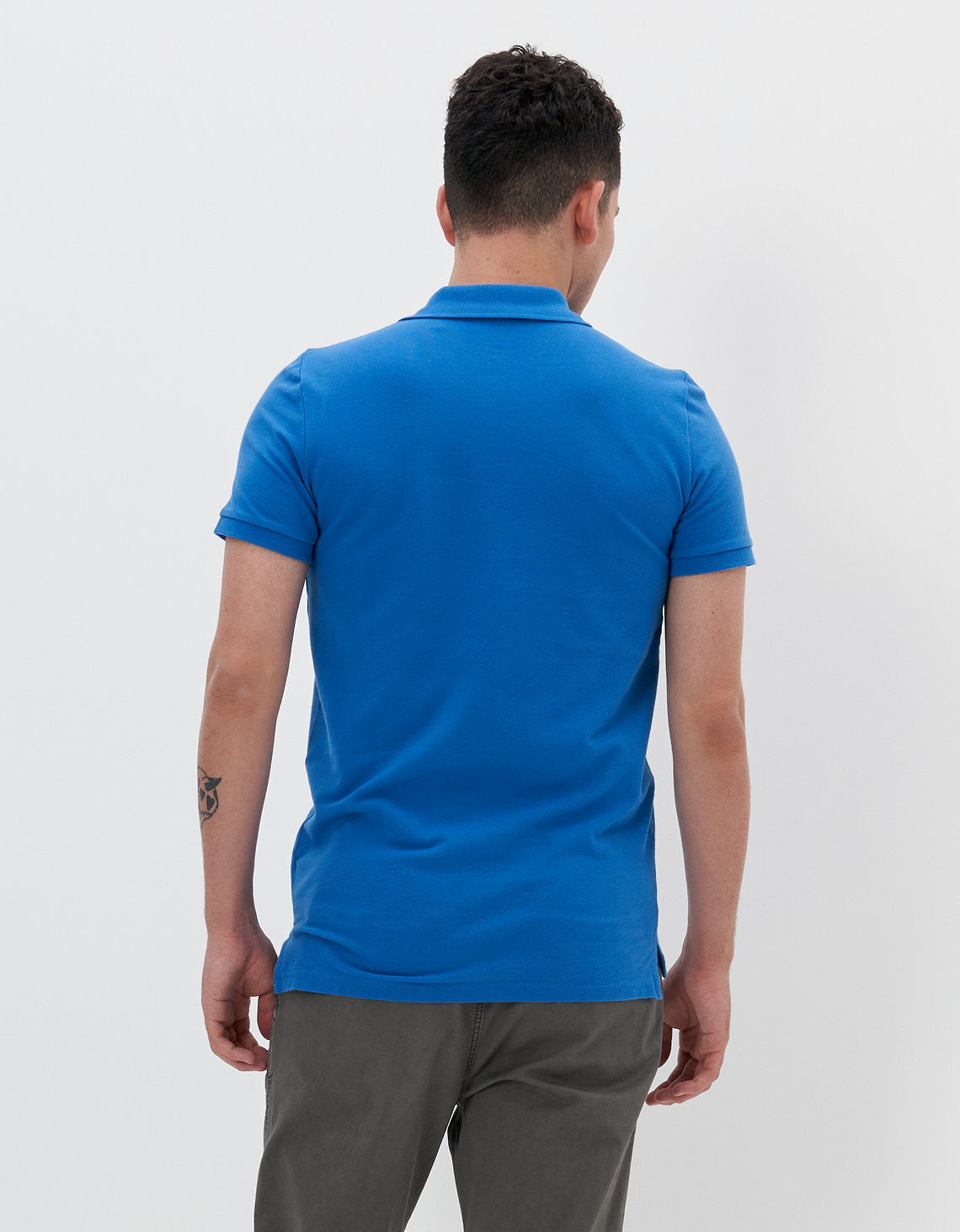 Camiseta Tipo Polo Slim Fit Ae - Azul 1165_9146_499_ob