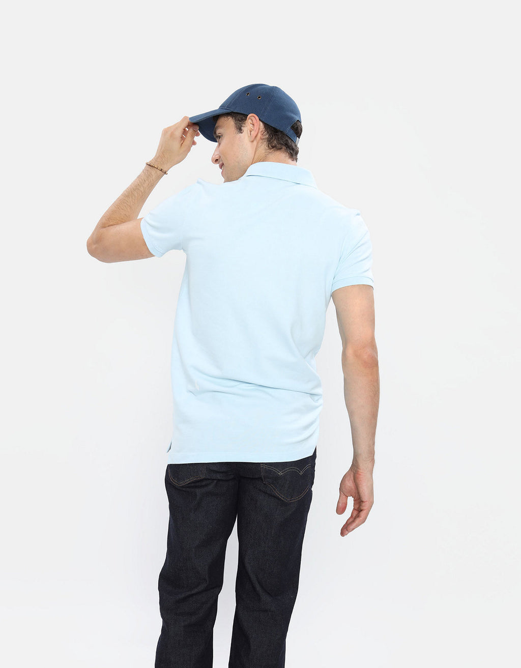 Camiseta Tipo Polo Slim Fit Ae - Azul 1165_9146_539_ob