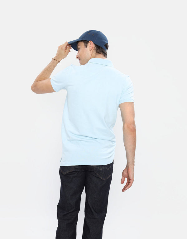 Camiseta Tipo Polo Slim Fit Ae - Azul