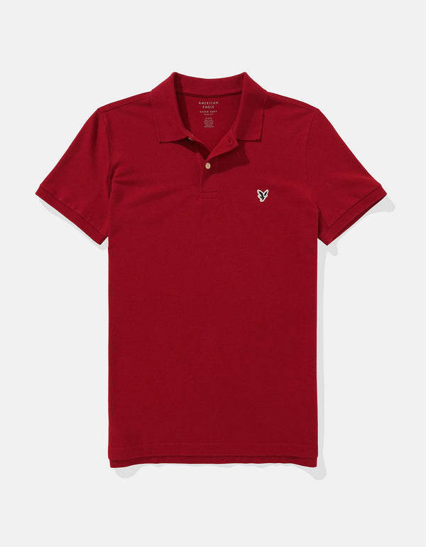 Camiseta Tipo Polo Slim Fit Ae - Azul