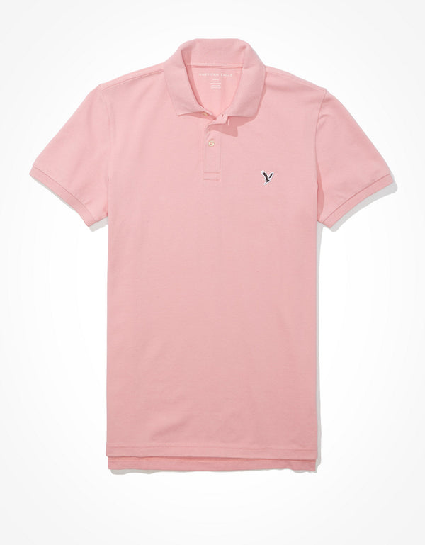Camiseta Tipo Polo Slim Fit Ae - Rosa