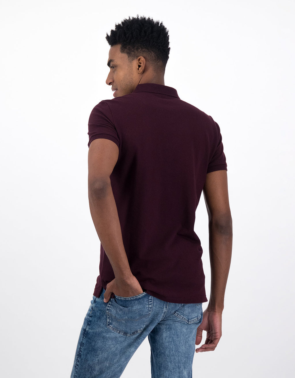 Camiseta Tipo Polo Slim Fit Ae - Rosa 1165_9146_603_ob