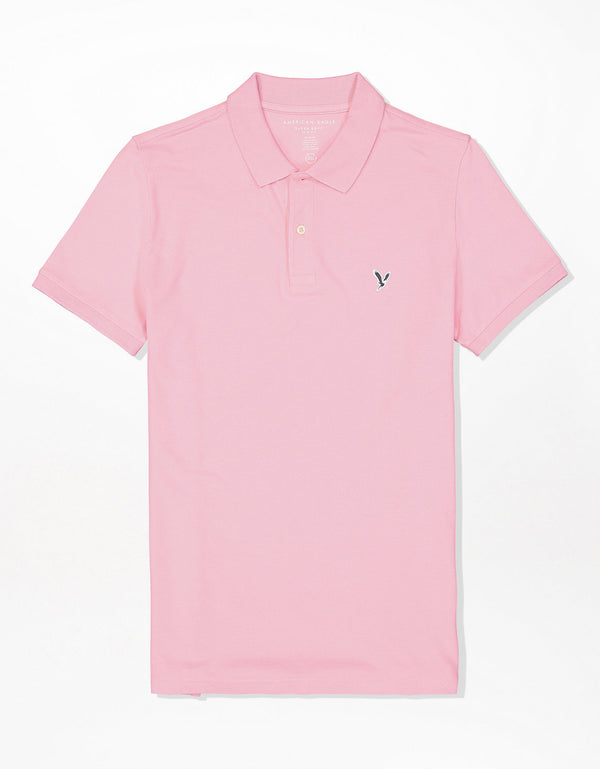 Camiseta Tipo Polo Slim Fit Ae - Rosa