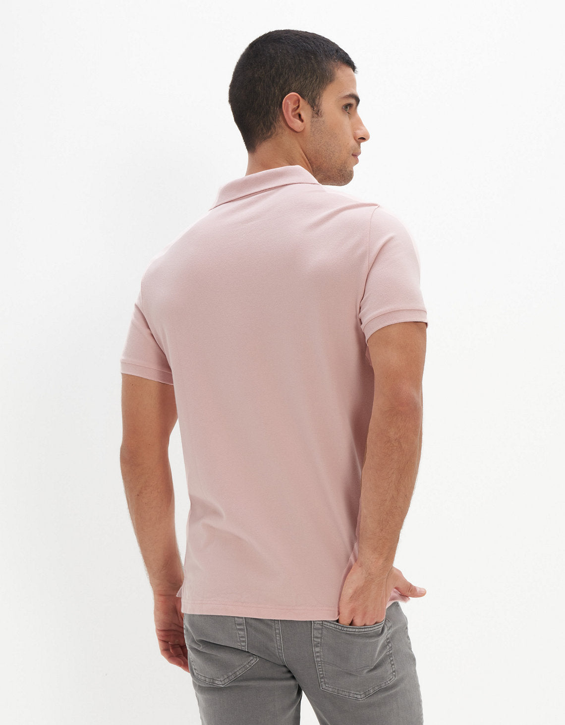 Camiseta Tipo Polo Slim Fit Ae - Rosa 1165_9146_615_ob