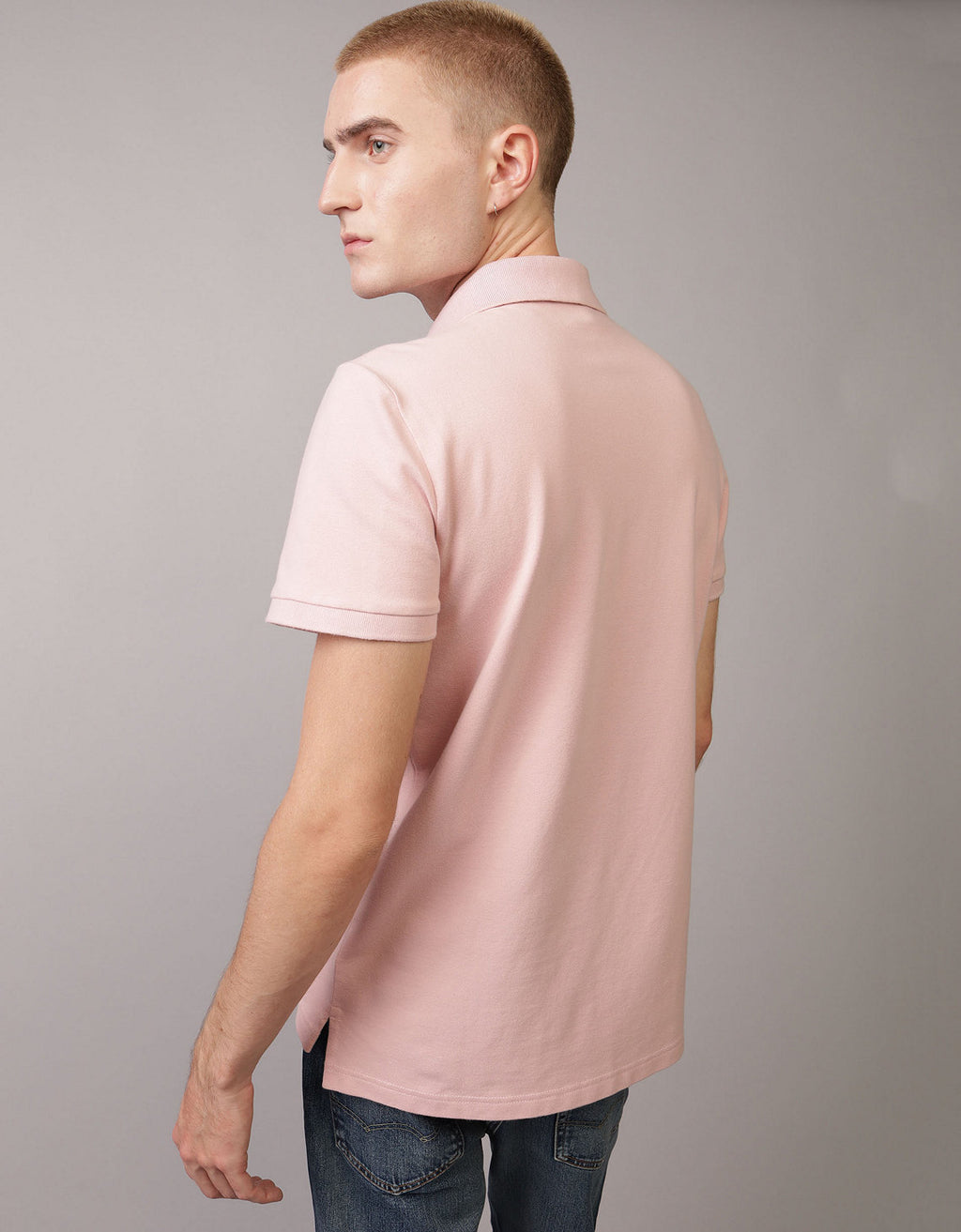 Camiseta Tipo Polo Slim Fit Ae - Rosa 1165_9146_627_ob
