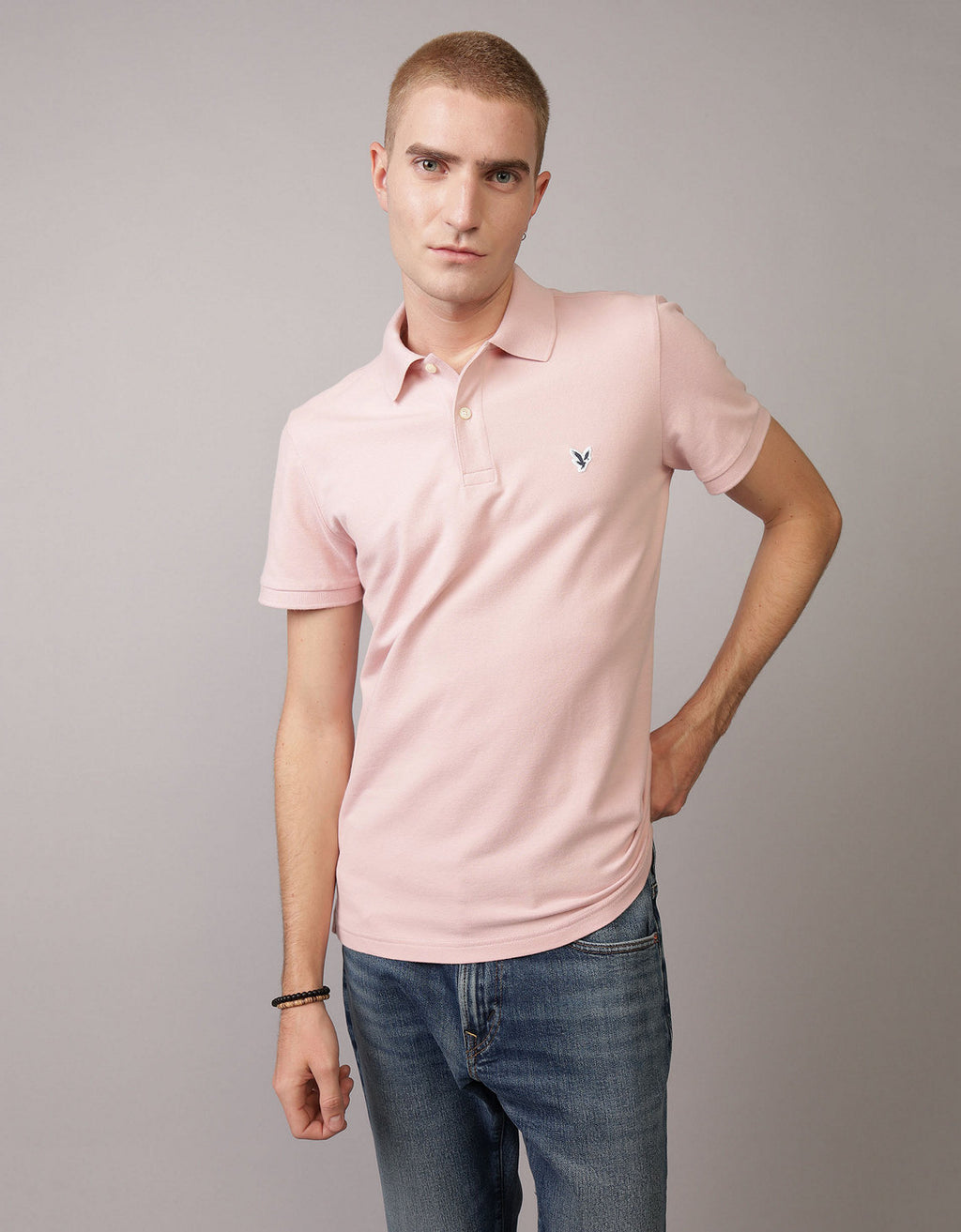 Camiseta Tipo Polo Slim Fit Ae - Rosa 1165_9146_627_of
