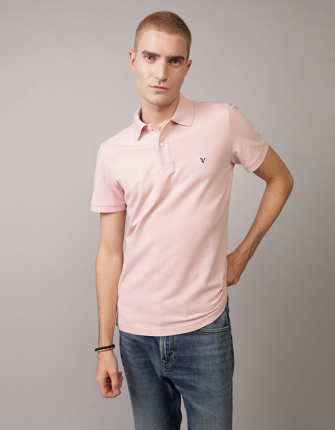 Camiseta Tipo Polo Slim Fit Ae - Rosa 1165_9146_627_of