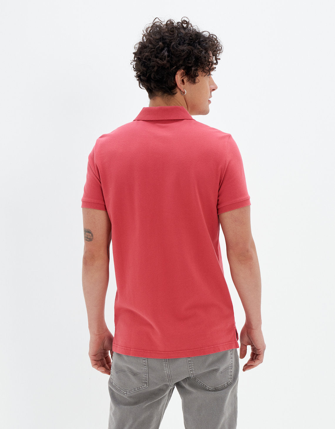 Camiseta Tipo Polo Slim Fit Ae - Rosa 1165_9146_639_ob