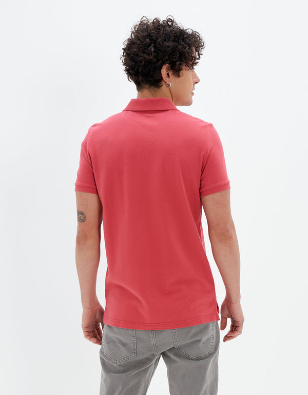 Camiseta Tipo Polo Slim Fit Ae - Rosa