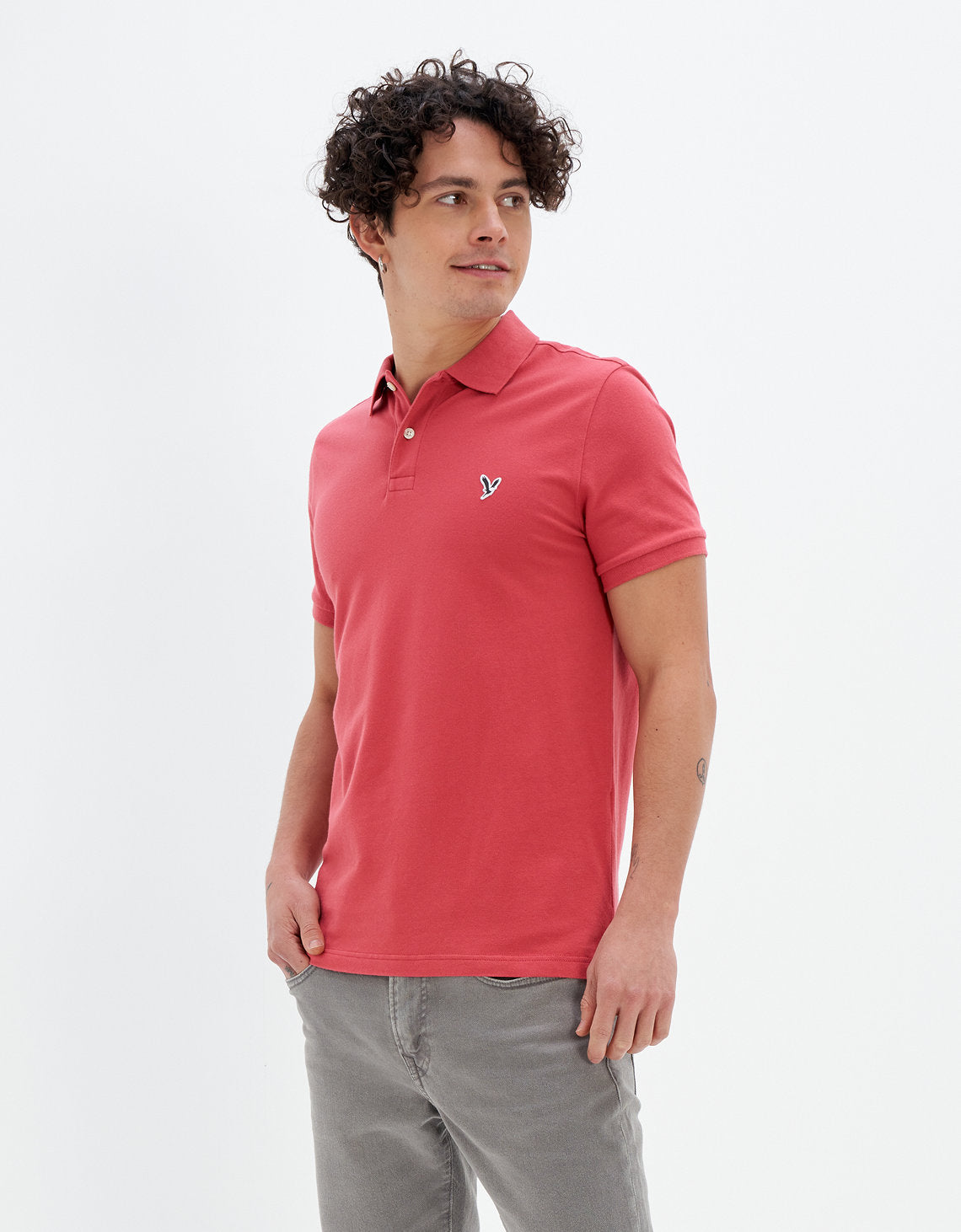 Camiseta Tipo Polo Slim Fit Ae - Rosa 1165_9146_639_of