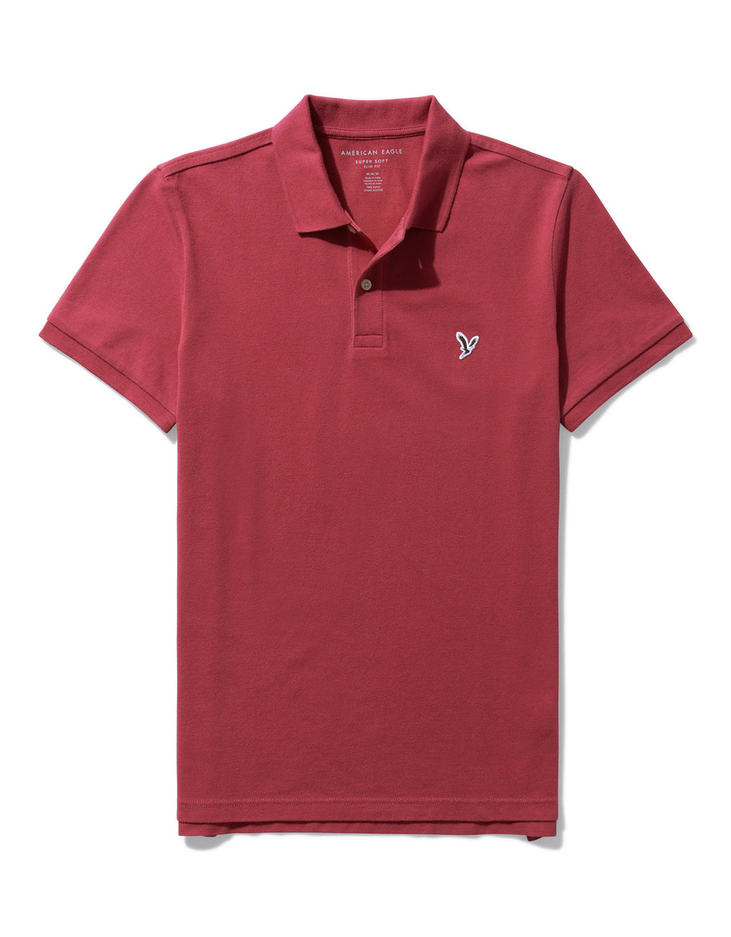Camiseta Tipo Polo Slim Fit Ae - Rojo 1165_9146_648_f